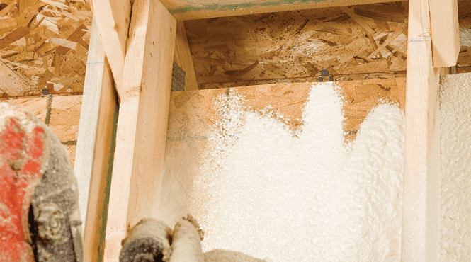 foam insulation being applied